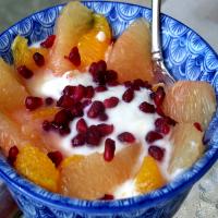 Minted Pomegranate Yogurt With Grapefruit Salad image