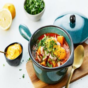 Low-Carb Bouillabaisse (Seafood Stew) with Saffron Aioli - Recipe_image