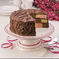 Checkerboard Birthday Cake image
