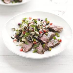 Grilled lamb with wintry rice salad image