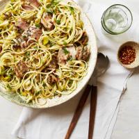 Linguine with Grilled Tuna, Capers and Parsley image
