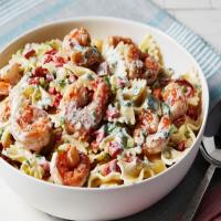 Creamy Herbed Shrimp and Roasted Red Pepper Pasta Salad_image