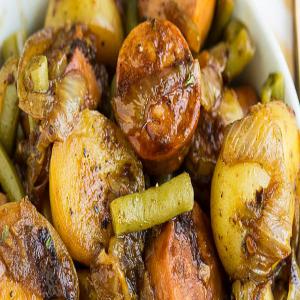 Skillet Sausage Potatoes & Green Beans Recipe by Call Me PMc_image