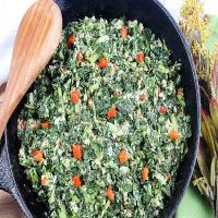 Creamed Collard Greens With Bread Crumbs_image