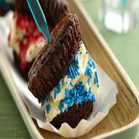 Red, White and Blue Brownie Ice Cream Sandwiches_image
