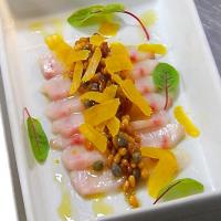 Cured Cobia with Toasted Pine Nut Relish_image