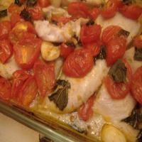 Oven Roasted Cherry Tomatoes With Basil and Whitefish image