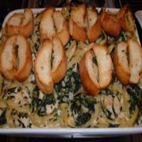 Chicken & Spinach Fettuccine Bake image