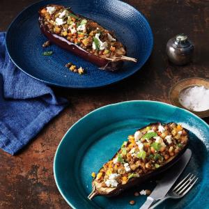 Eggplant with Lentils and Goat Cheese_image