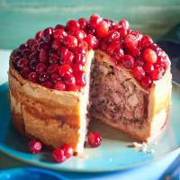 Cranberry-topped raised pie image