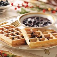 Blueberry Waffles with Blueberry Sauce image