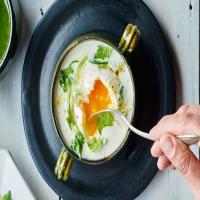 Garlic Soup With Potatoes and Poached Eggs image