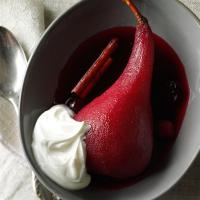 Pears and Cranberries Poached in Wine image