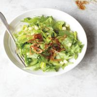 Escarole Salad with Green Apple Vinaigrette and Crispy Shallots_image