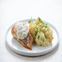 Chicken Breast with Preserved Lemon Aioli and roasted cauliflower with Parmesan and parsley_image