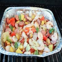 Grilled Shrimp and Sausage With Peppers and Onions image