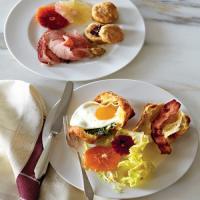 Gruyere Popover Sandwiches with Fried Eggs and Creamed Spinach image