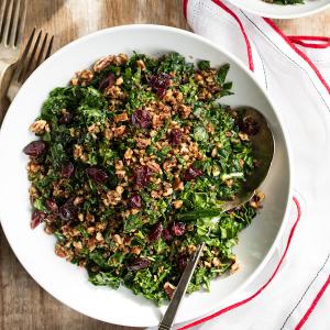The Best Shredded Kale Salad with Pecan Parmesan and Cranberries_image