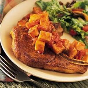 Salsa Pork Chops and Potatoes Skillet Dinner image