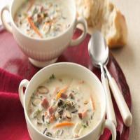 Slow-Cooker Creamy Ham and Wild Rice Soup image