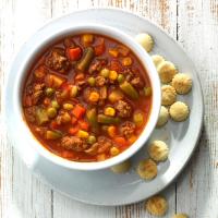 Slow-Cooked Beef Vegetable Soup image