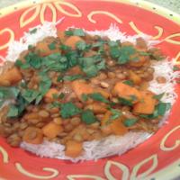 Sweet Potato and Lentil Curry With Rice image
