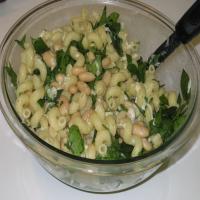 Cavatappi With Spinach, Beans, and Asiago Cheese image