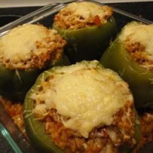 Green Bell Peppers stuffed with Tomato Lentil Couscous_image