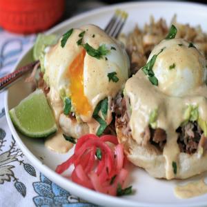 Carnitas Eggs Benedict with Chipotle Hollandaise_image
