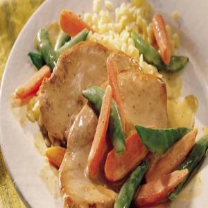 Turkey Cutlets with Snap Peas and Carrots_image