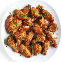 Crispy Baked Wings with Berbere Honey Glaze and Fried Garlic image