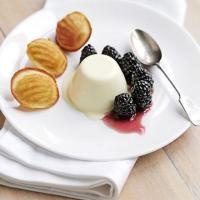 Lemon panna cotta with blackberries & honey madeleines image