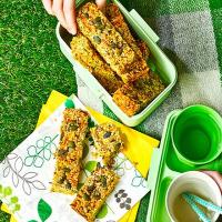 Seeded cheese & chive flapjacks image