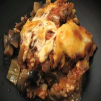 Baked Eggplant With Portabellas and Tomato Sauce (Vegetarian)_image