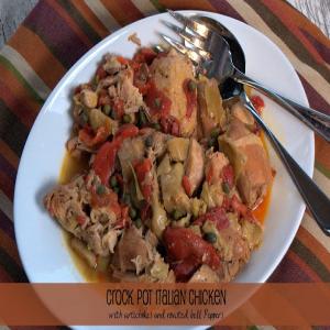 Crock Pot Italian Chicken with Artichokes and Roasted Peppers - Beyer Beware_image