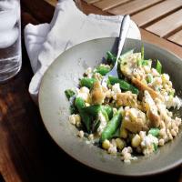 Chicken, Green Bean, Corn, and Farro Salad with Goat Cheese image