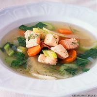 Poached Salmon, Leek, and Fennel Soup image