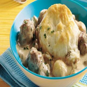Meatball Stroganoff Biscuit Casserole (Cooking for Two)_image