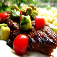 Honey-Lime Grilled Skirt Steak With Avocado-Tomato Relish image