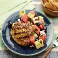 30-Minute Grilled Chicken Thighs with Watermelon and Feta Salad_image