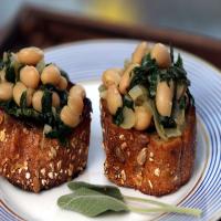 Whole-Grain Crostini With Beans And Greens image