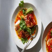 Tomato-Poached Fish With Chile Oil and Herbs_image
