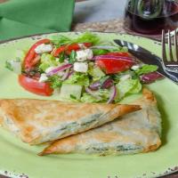 Spinach and Ricotta Phyllo Pockets with Greek Salad_image