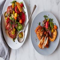 Parmesan Chicken Breast With Tomato and Herb Salad image