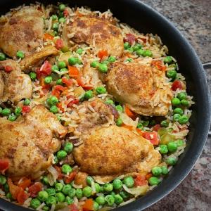 Mexican-Inspired Chicken Thigh and Rice Skillet image