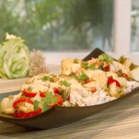 Sesame Red Curry Chicken with Bok Choy and Sweet Coconut Rice_image