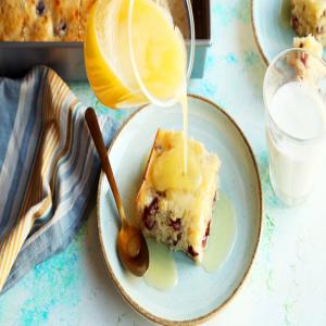 Cranberry Dessert Cake With Butter Sauce image