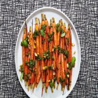 3-Ingredient Roasted Carrots with Pistachio Pesto image