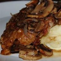 Smothered Pork Chops with Bourbon and Mushrooms image