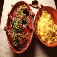 Italian Red-Wine Braised Duck with Olive Gremolata image
